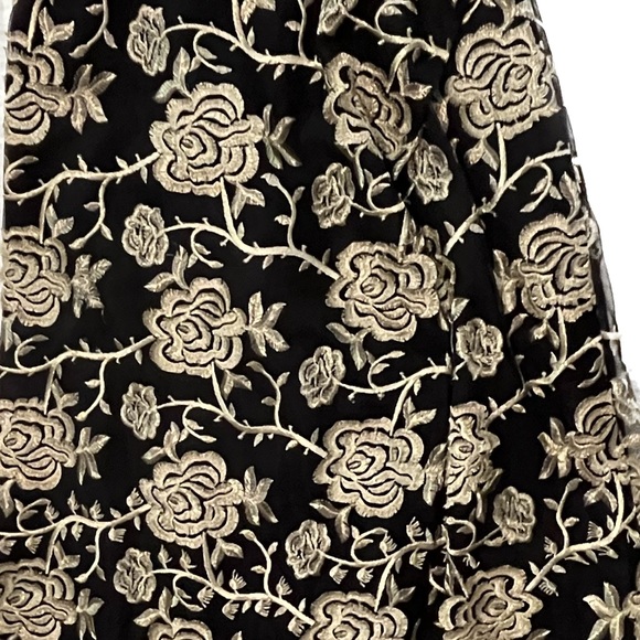 MIKAEL AGHAL rose embroidered strapless black and gold  gown, size 2 - Picture 10 of 11